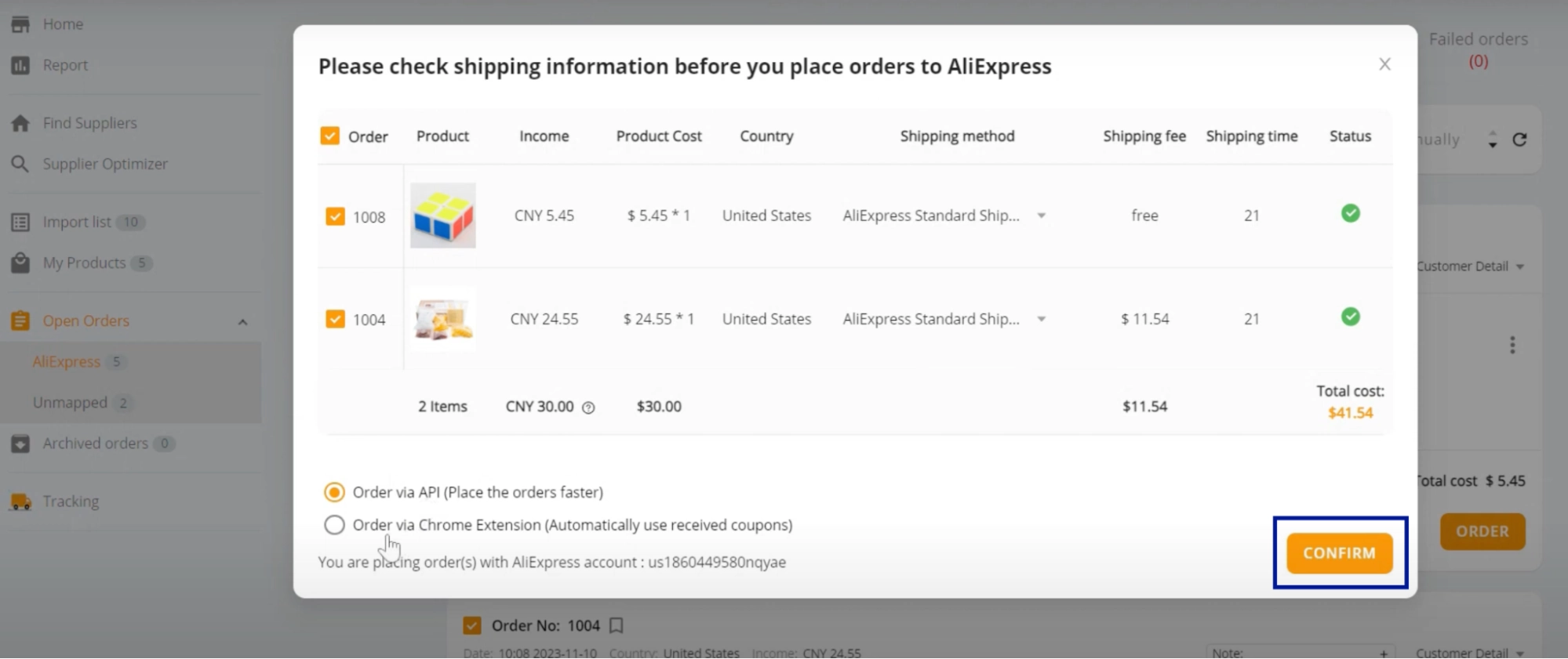 Once everything is set, simply click Confirm